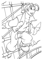 A coloring page of treasure planet